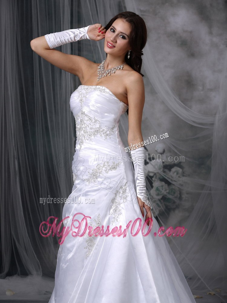Princess Style Organza Court Train Bridal Dress for Church Wedding