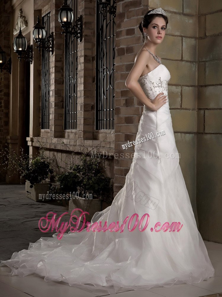 Pretty Sweetheart White Bridal Dress with Appliques and Ruffles
