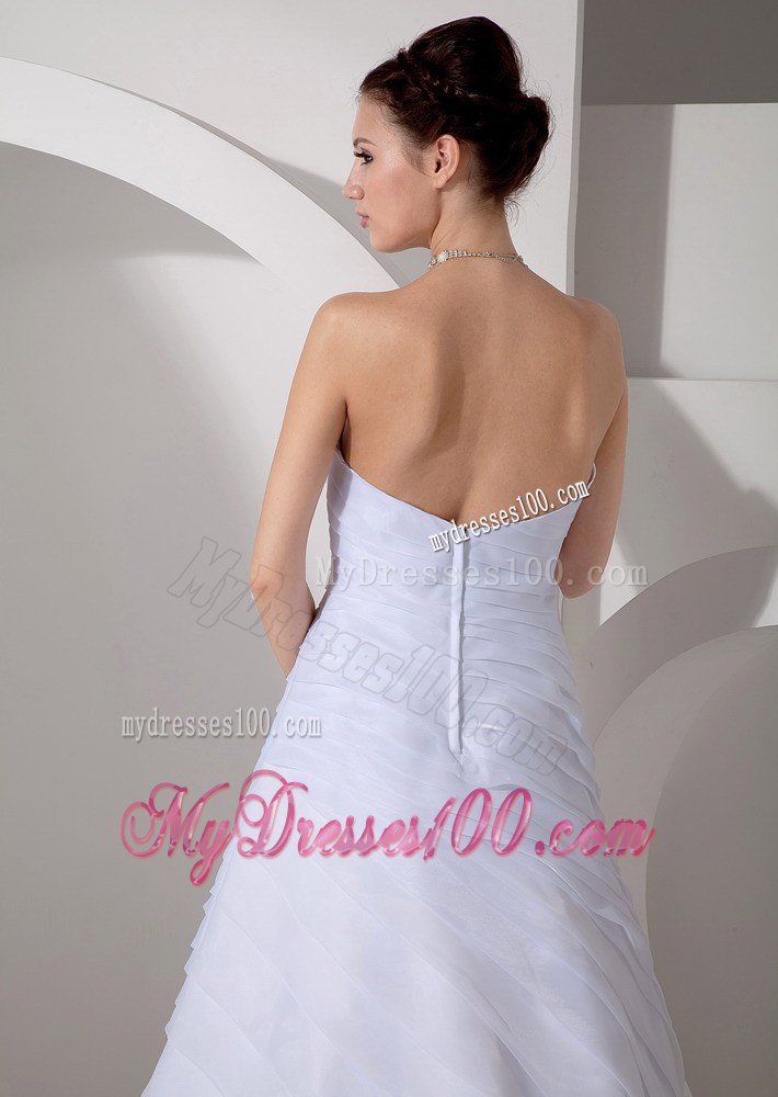 2 Beautiful Sweetheart Ruching Court Train Bridal Dress for Wedding in White