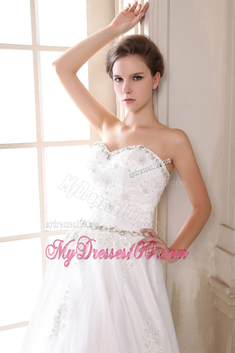 Sophisticated Ruffle Layers Appliques Hem Court Train White Bridal Gown