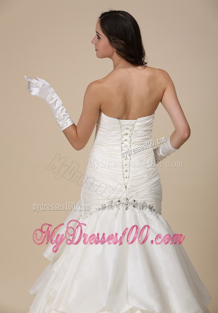 Sweetheart Mermaid Court Train Beaded Dress for Wedding with Pick Ups