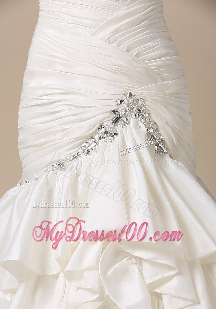 Sweetheart Mermaid Court Train Beaded Dress for Wedding with Pick Ups