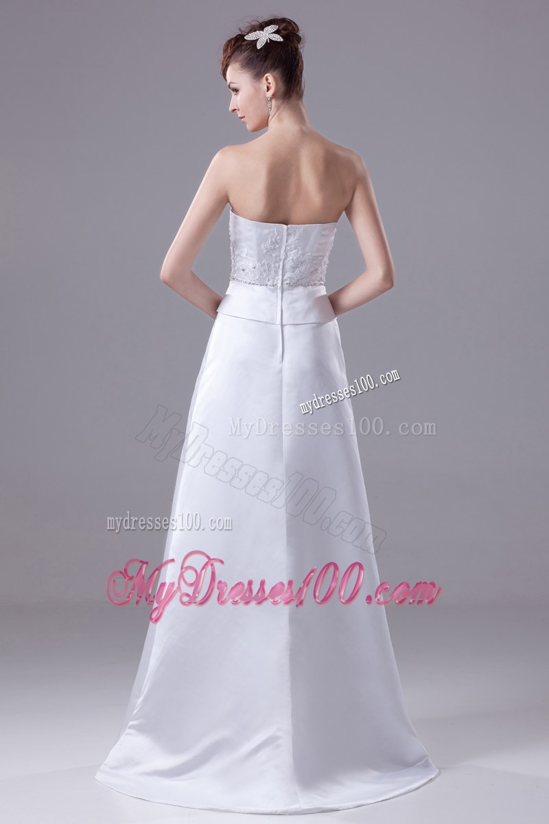 Beaded Flowers Straps Ruching Mermaid Dress for Brides with Zipper-up Back