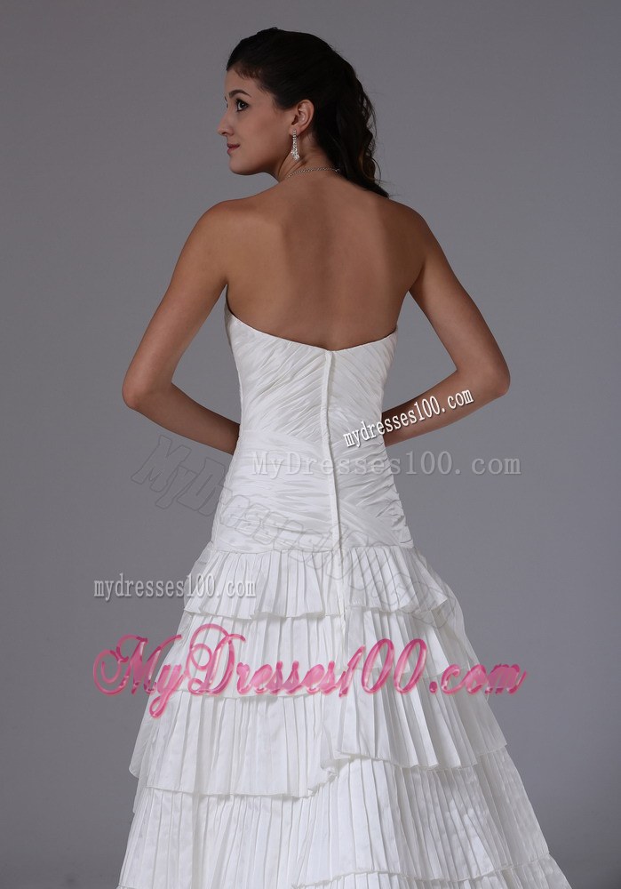 Sweetheart and Ruched Bodice for Court Train Ruffled Wedding Bridal Dresses