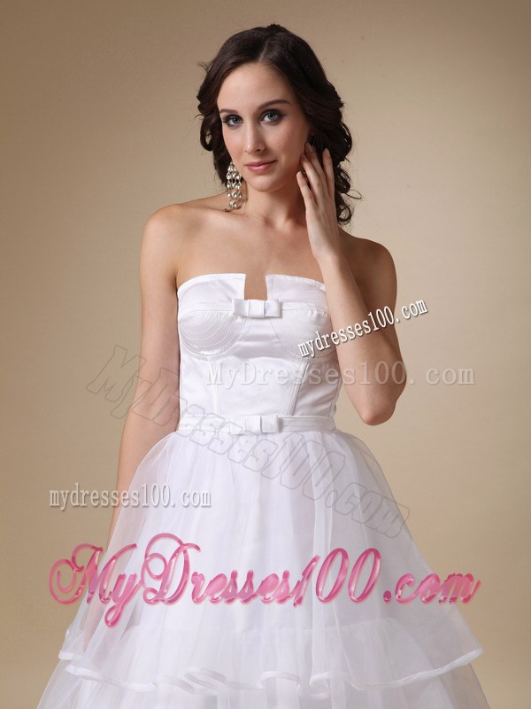 Beautiful Princess Strapless Floor-length Organza Layers Bridal Dress