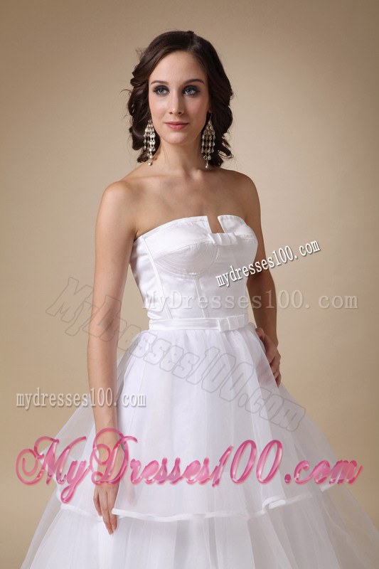 Beautiful Princess Strapless Floor-length Organza Layers Bridal Dress