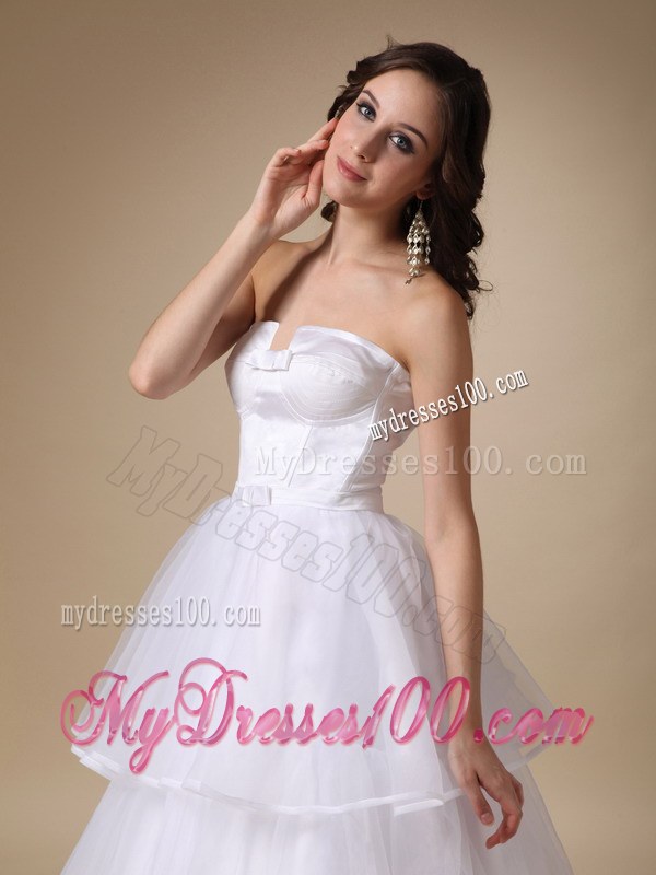 Beautiful Princess Strapless Floor-length Organza Layers Bridal Dress