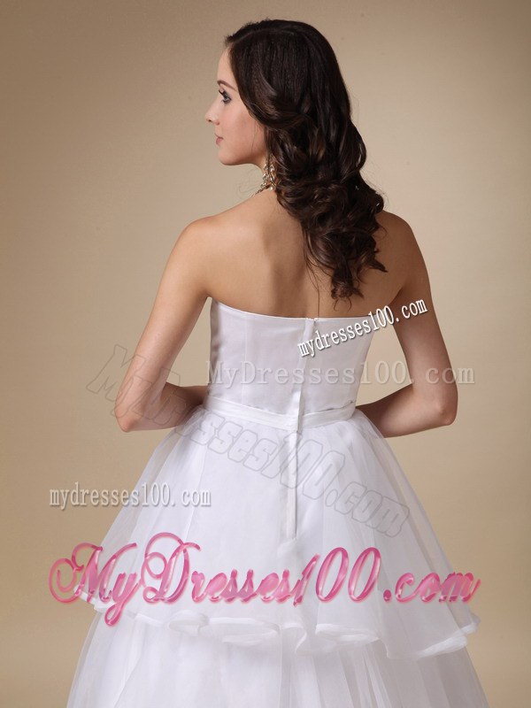 Beautiful Princess Strapless Floor-length Organza Layers Bridal Dress