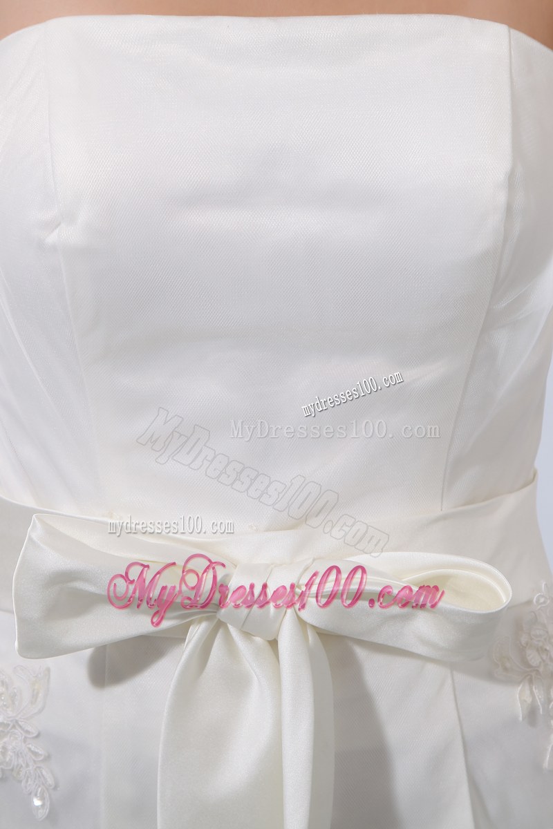 Bowknot Lace Flowers Decorated Mermaid Wedding Dresses with Court Train