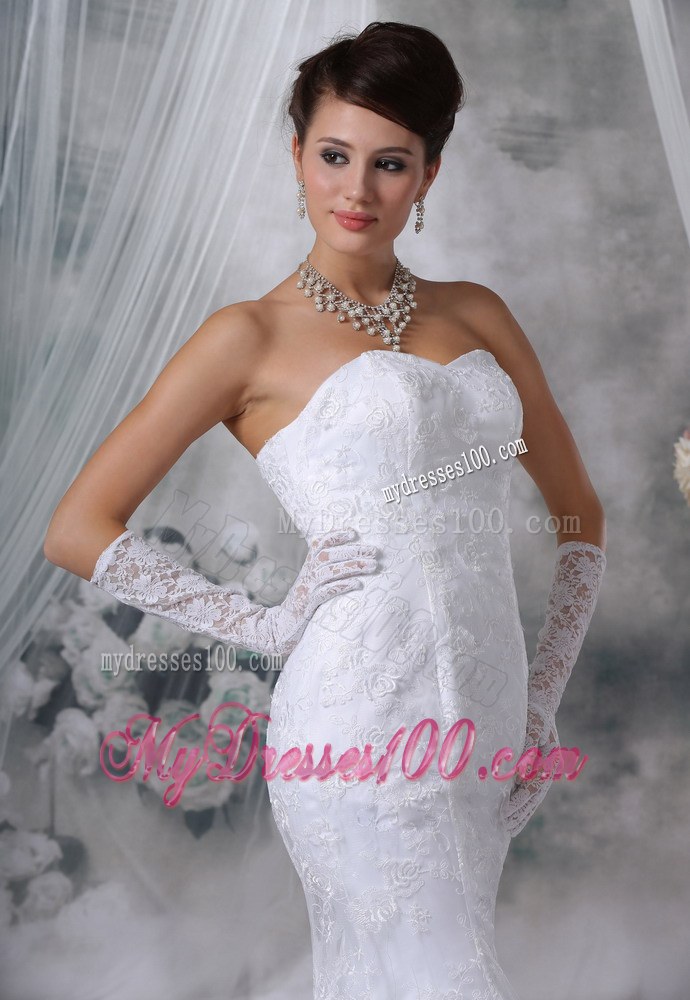 Soft Mermaid Court Train White Wedding Dress Sweetheart Strapless