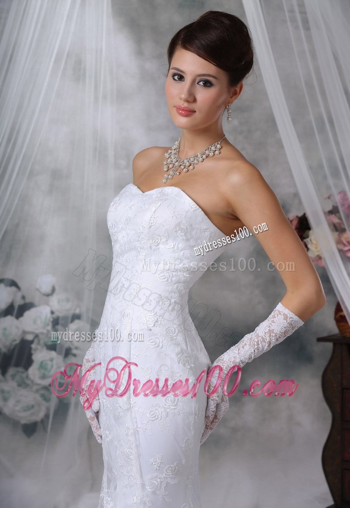 Soft Mermaid Court Train White Wedding Dress Sweetheart Strapless