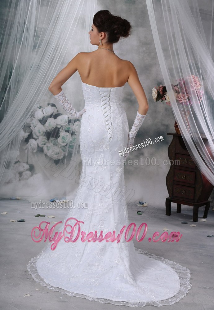 Soft Mermaid Court Train White Wedding Dress Sweetheart Strapless