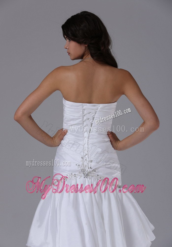 Beautiful Mermaid and Ruched Ruffles Wedding Bridal Gown with Pick-Ups