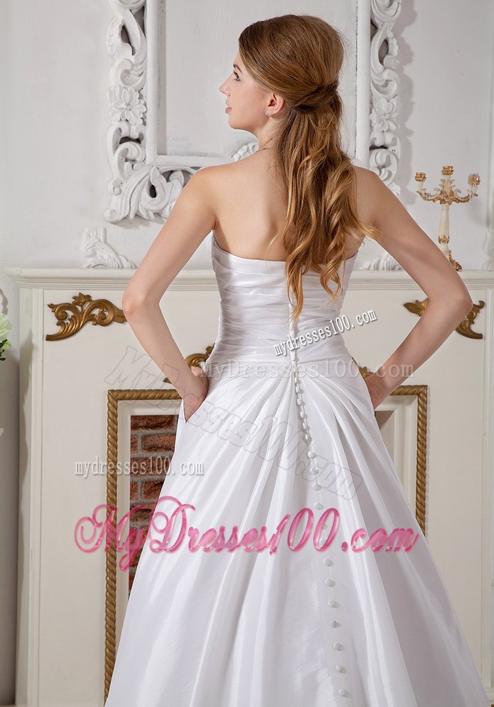 Sweetheart and Ruched Bodice for Beaded Court Train Wedding Bridal Dress