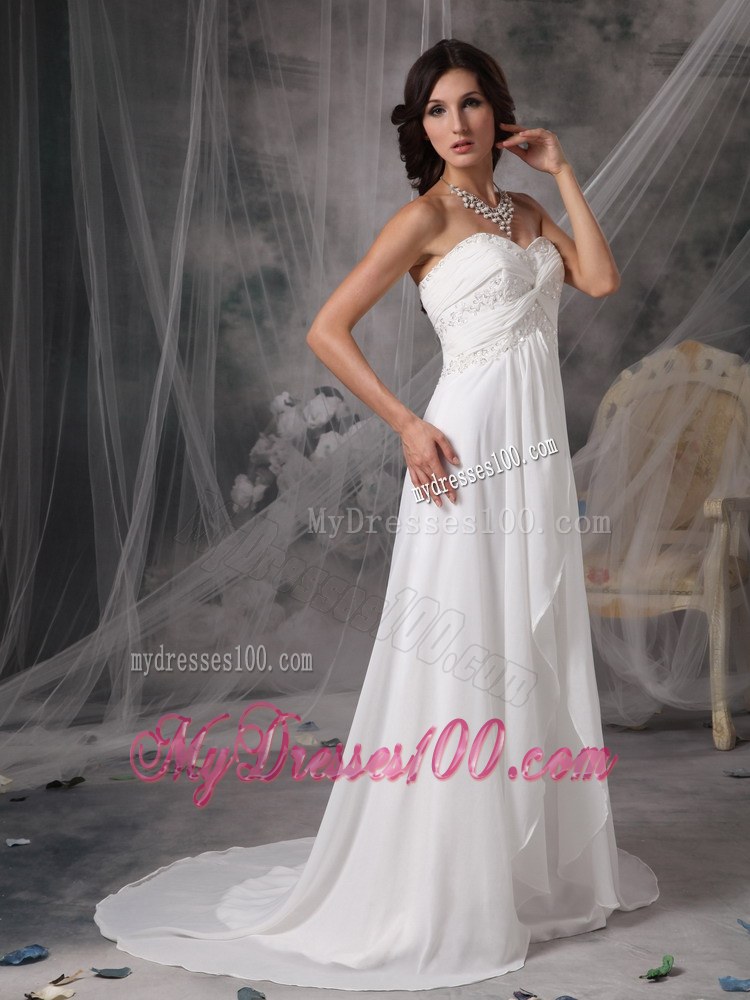 Wonderful Trumpet Sweetheart Strapless Court Train White Wedding Dress
