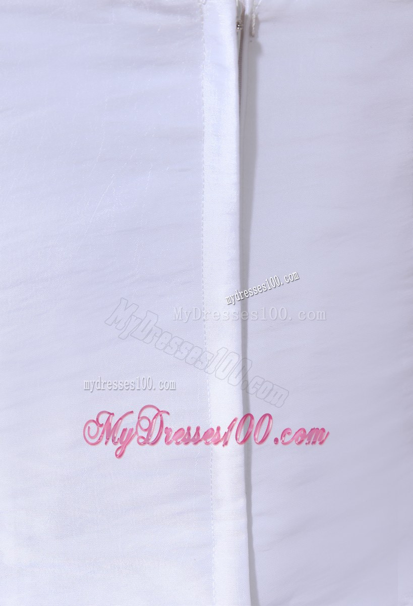 Red and White Bridal Gown with Feather Flowers Pick-ups and Court Train