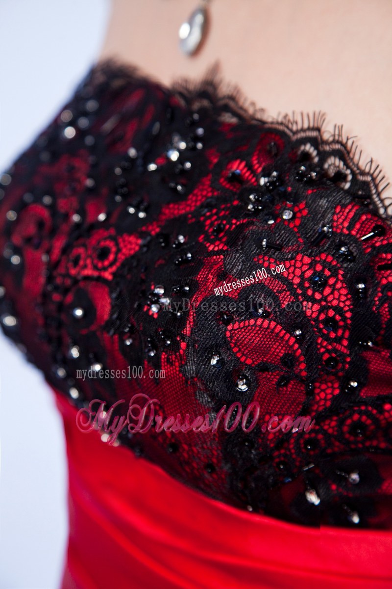 Black and Wine Red Wedding Gown with Court Train and Pick-Ups