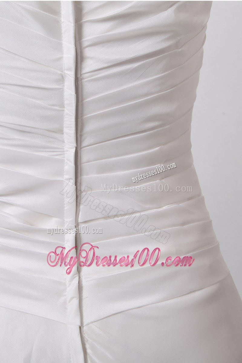 Zipper-up Back Wedding Gowns with Cap Sleeves and Court Train