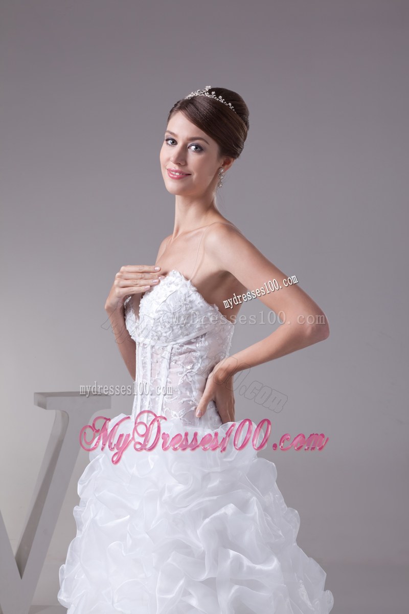 Ball Gown Sweetheart Bridal Gown with Pick-ups and Transparent Bodice