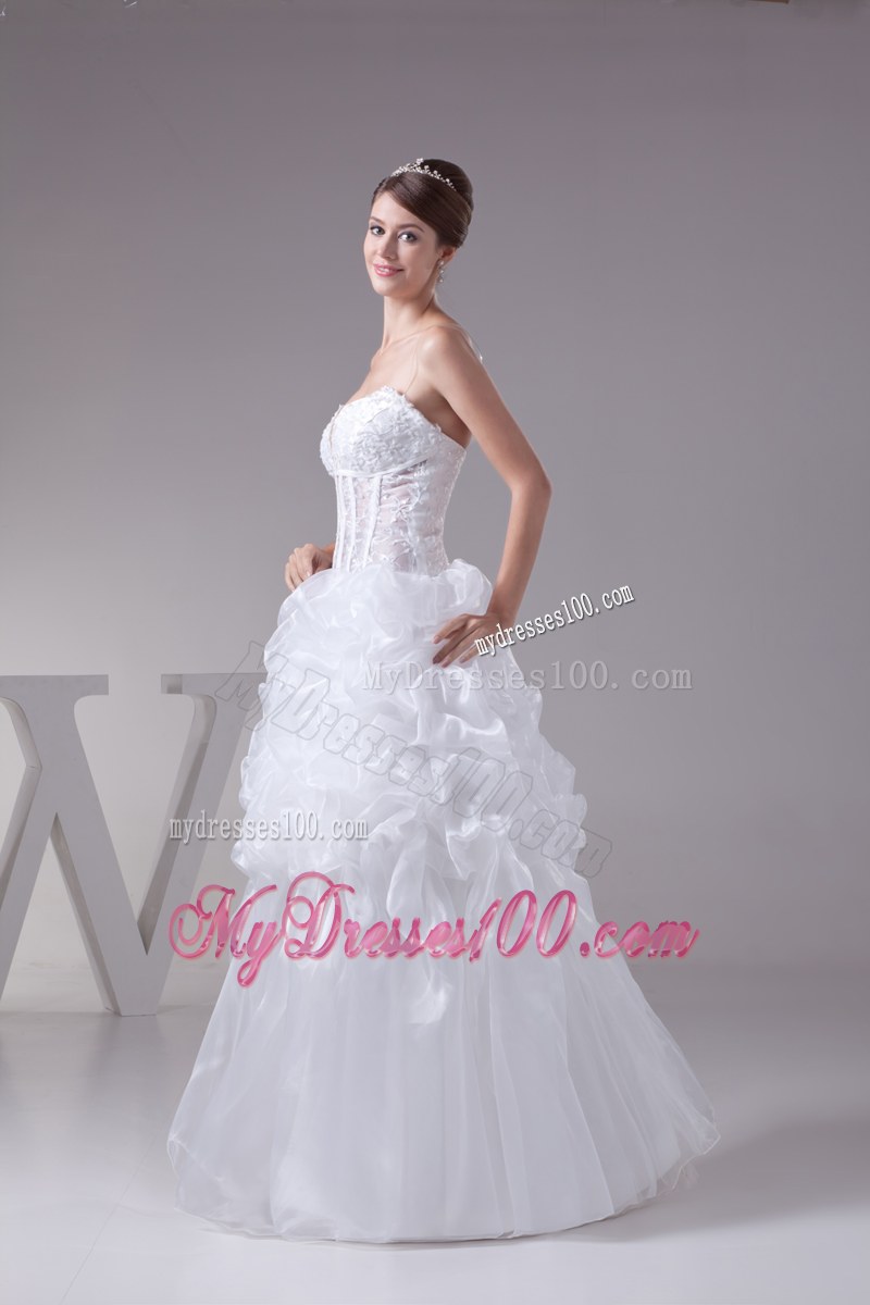 Ball Gown Sweetheart Bridal Gown with Pick-ups and Transparent Bodice