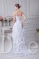 Ruffles Diamonds and Embroideries Decorated Chiffon Dress for Wedding