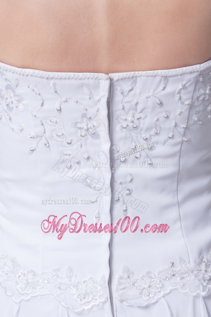 Ruffles Diamonds and Embroideries Decorated Chiffon Dress for Wedding