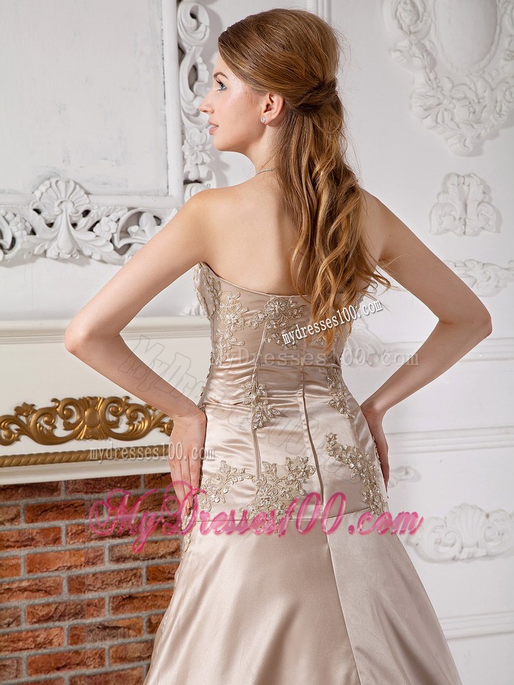 Mermaid Sweetheart Court Train Champagne Wedding Dress with Jacket