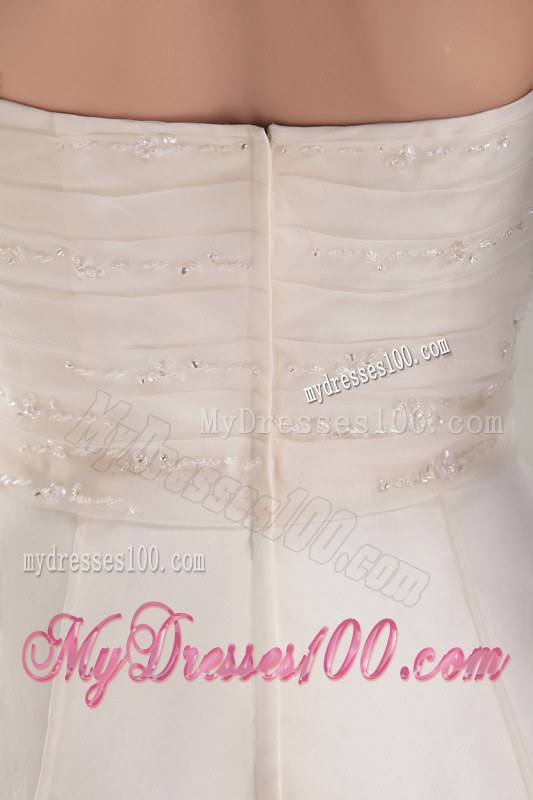 High Quality Ivory Ruche Embroidery Wedding Dress in Style