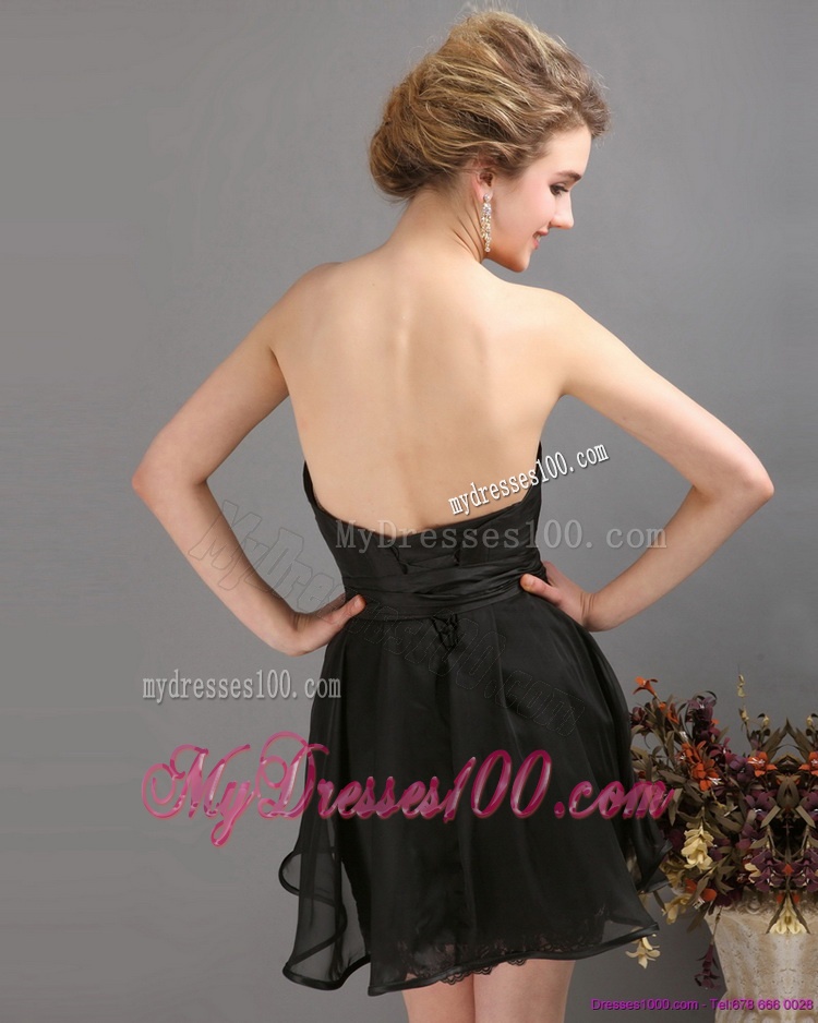 2016 Gorgeous Sashes Mini Length Evening Dress in Black