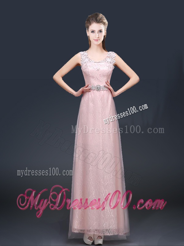 2016 Pretty Empire Scoop Evening Dresses with Lace and Appliques