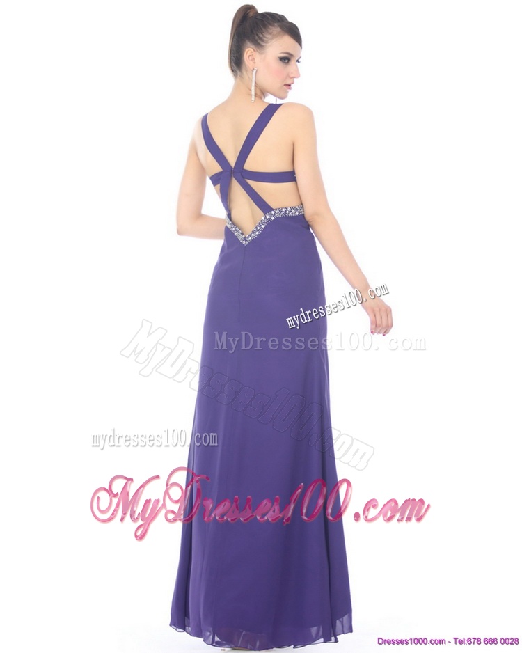 2016 Unique Criss Cross Evening Dresses with Ruching and Beading