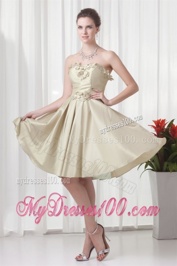 Column Sweetheart Chiffon Spring Green Ruching and Hand Made Flowers Evening Dress