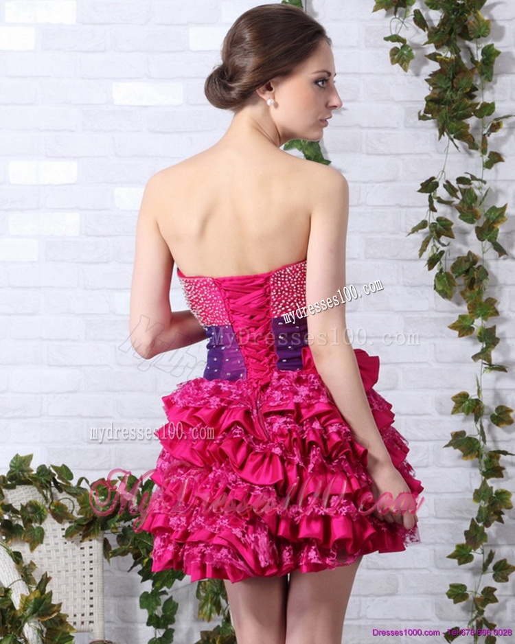 Cute Ruffled Layers Sweetheart Beading Evening Dresses for 2016