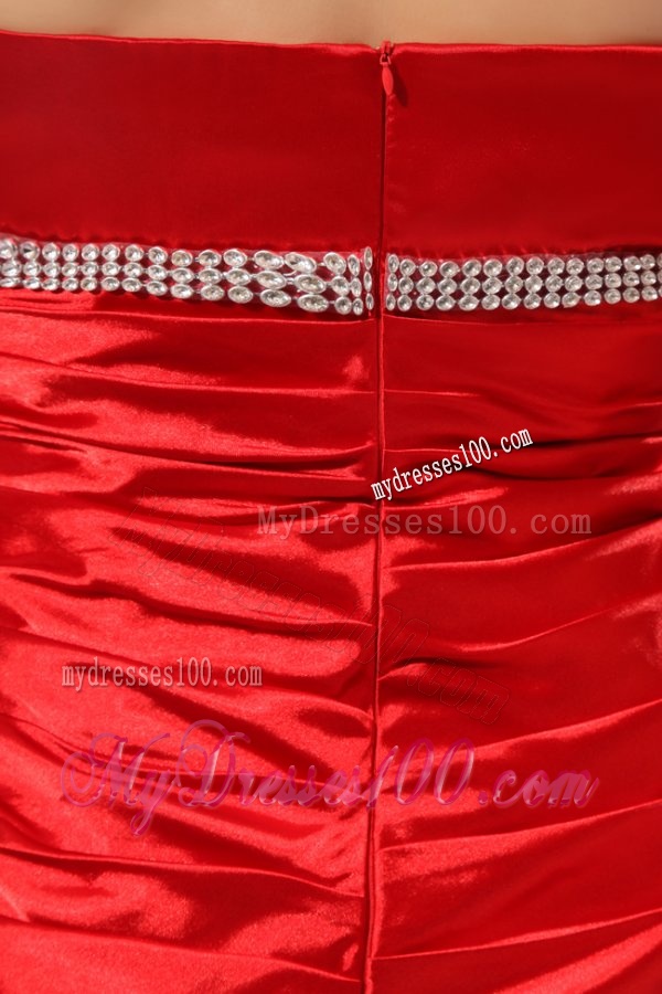 Latest Column V-neck Red Beading Evening Dress for 2016 Spring