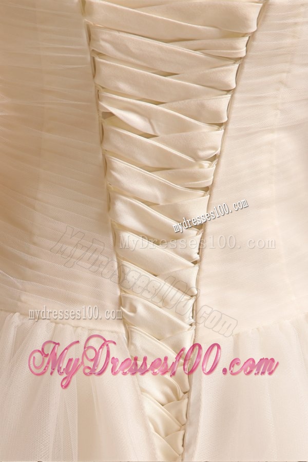 Ball Gown Sweetheart Beading on Flowers Floor-length Wedding Dress