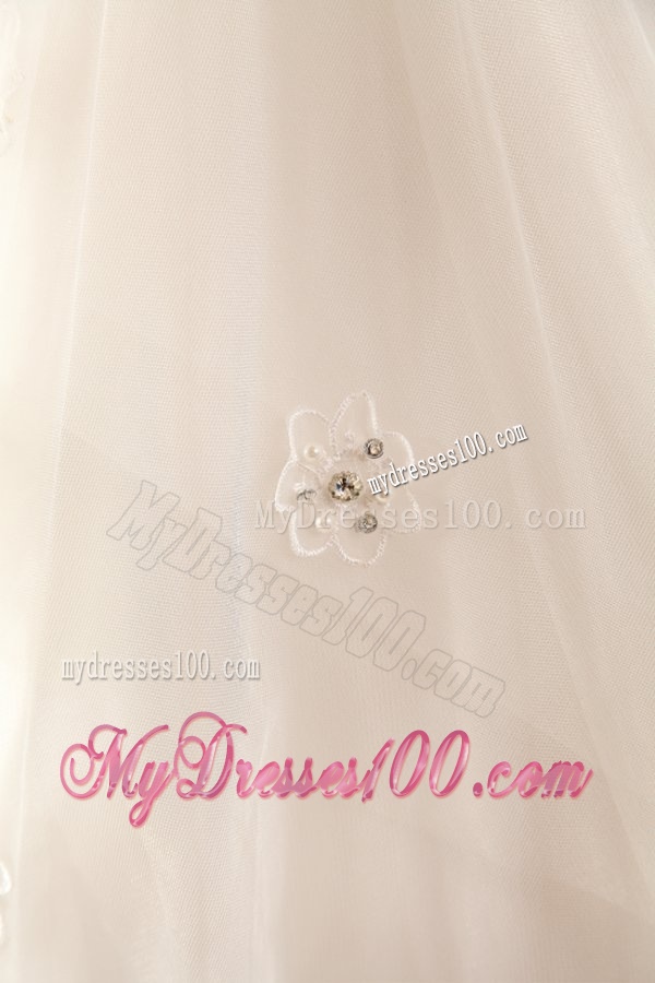 Ball Gown Sweetheart Beading on Flowers Floor-length Wedding Dress