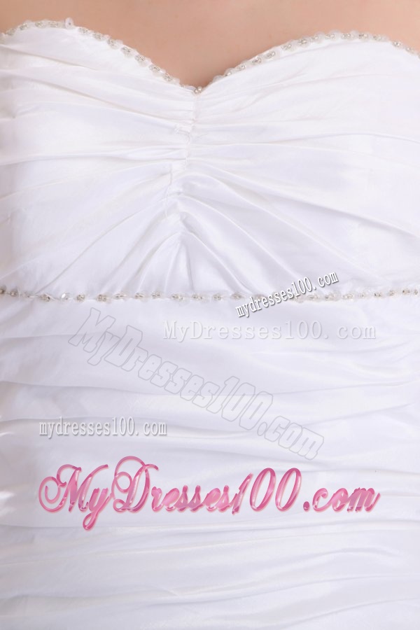 Column Sweetheart Beading and High Silt Floor-length Wedding Dress