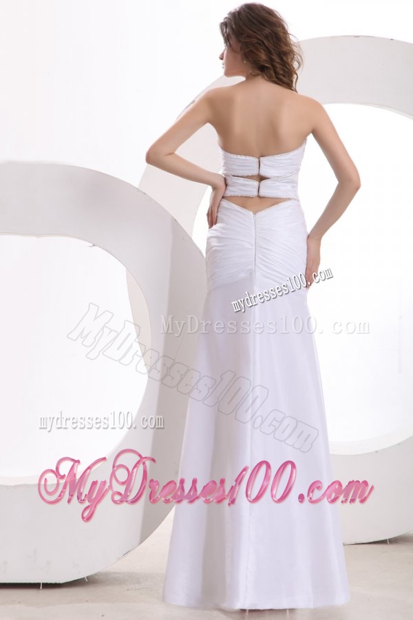 Column Sweetheart Beading and High Silt Floor-length Wedding Dress