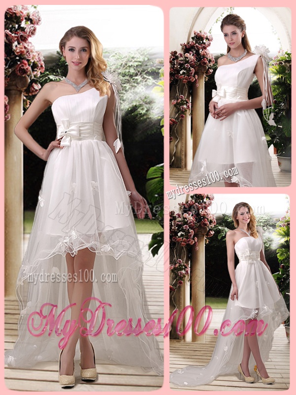 Exclusive One Shoulder High Low Wedding Dresses with Appliques
