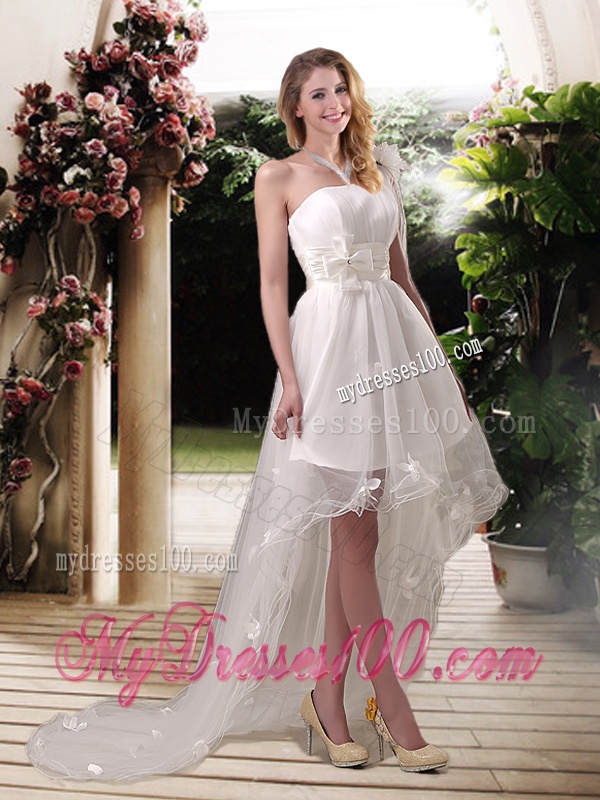 Exclusive One Shoulder High Low Wedding Dresses with Appliques