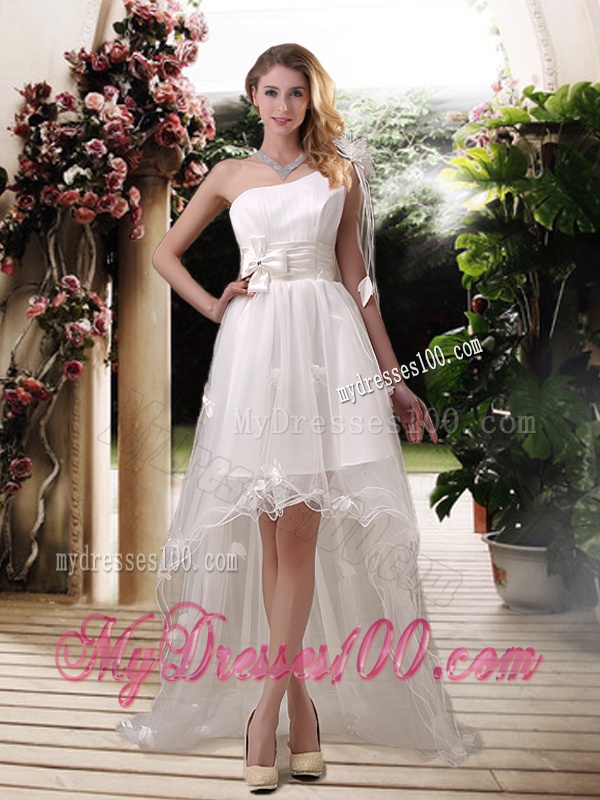 Exclusive One Shoulder High Low Wedding Dresses with Appliques