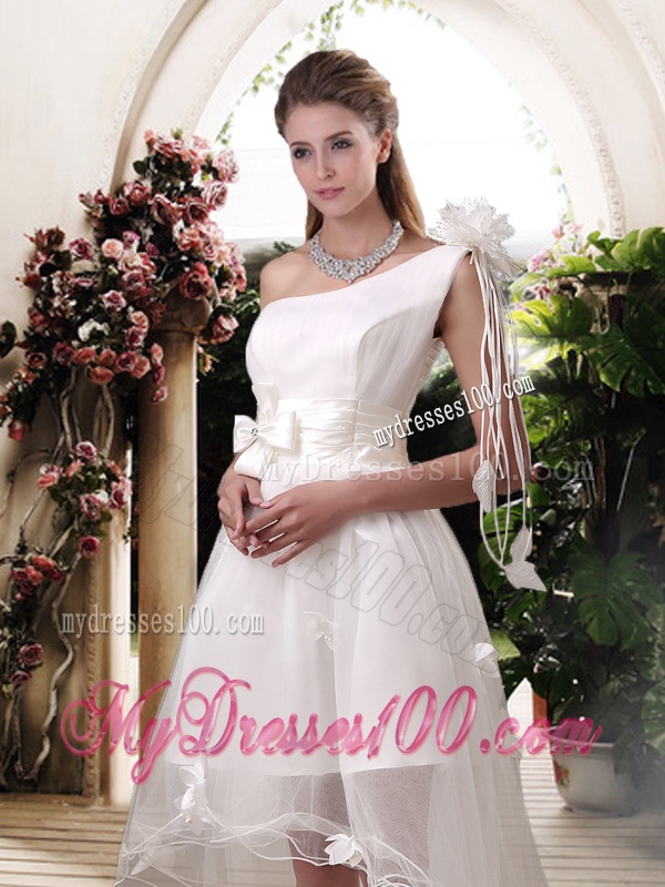 Exclusive One Shoulder High Low Wedding Dresses with Appliques