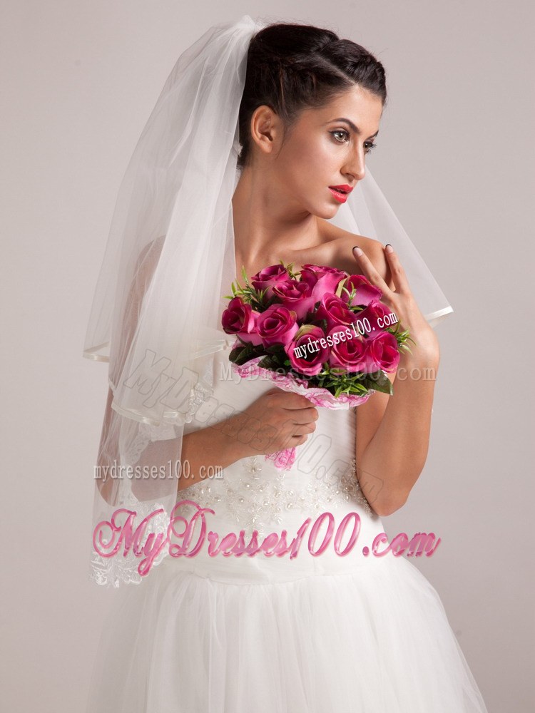 Elegant Rose Red Hand-tied Wedding Bridal Bouquet