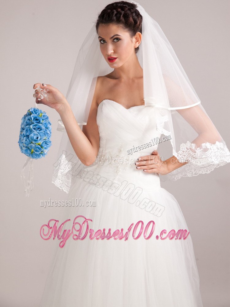 Pretty Blue Wedding Bridal Bouquet With Pearl
