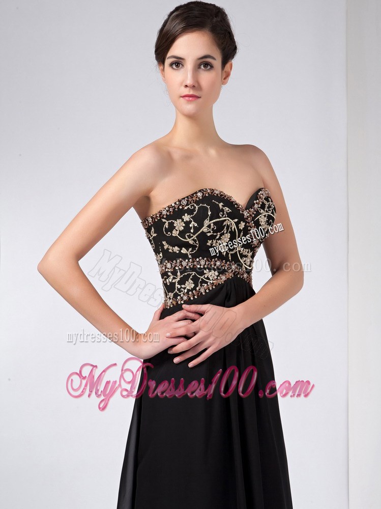 Custom Made Black Column Mother of the Bride Dress Sweetheart Ankle-length Beaded