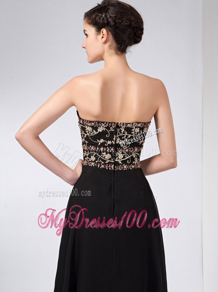 Custom Made Black Column Mother of the Bride Dress Sweetheart Ankle-length Beaded
