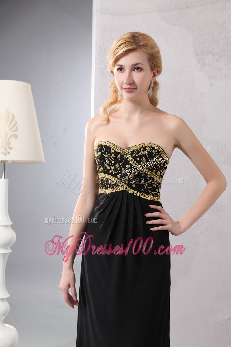 Gorgeous Black Column Sweetheart Sequins Mother Of The Bride Dress Ankle-length