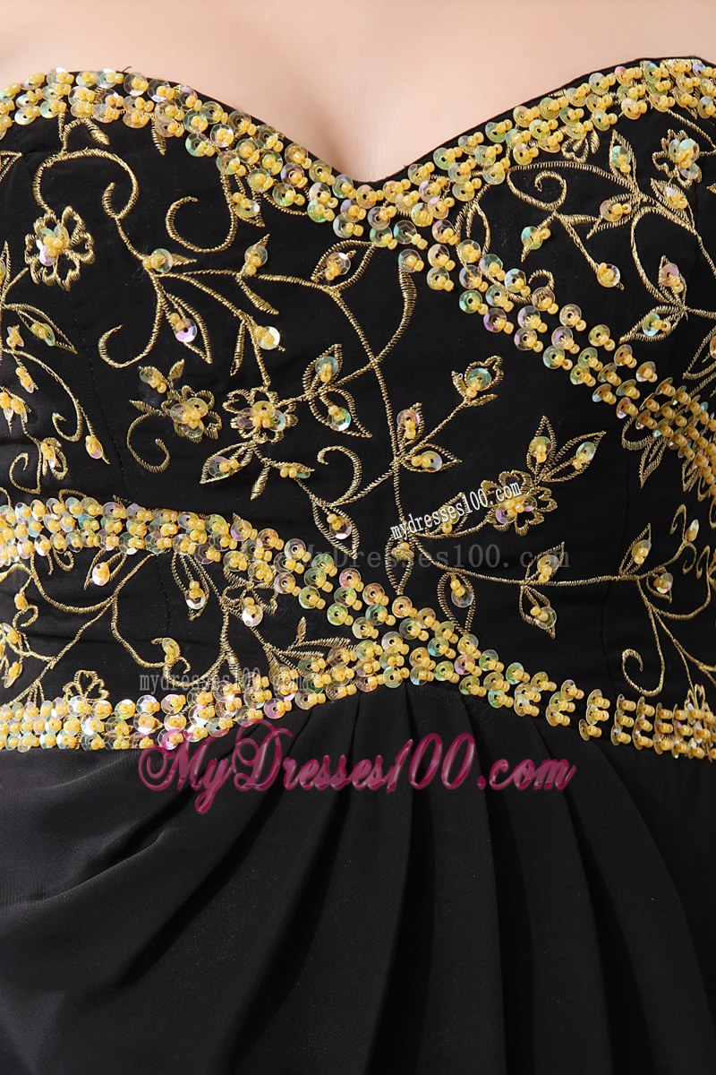 Gorgeous Black Column Sweetheart Sequins Mother Of The Bride Dress Ankle-length