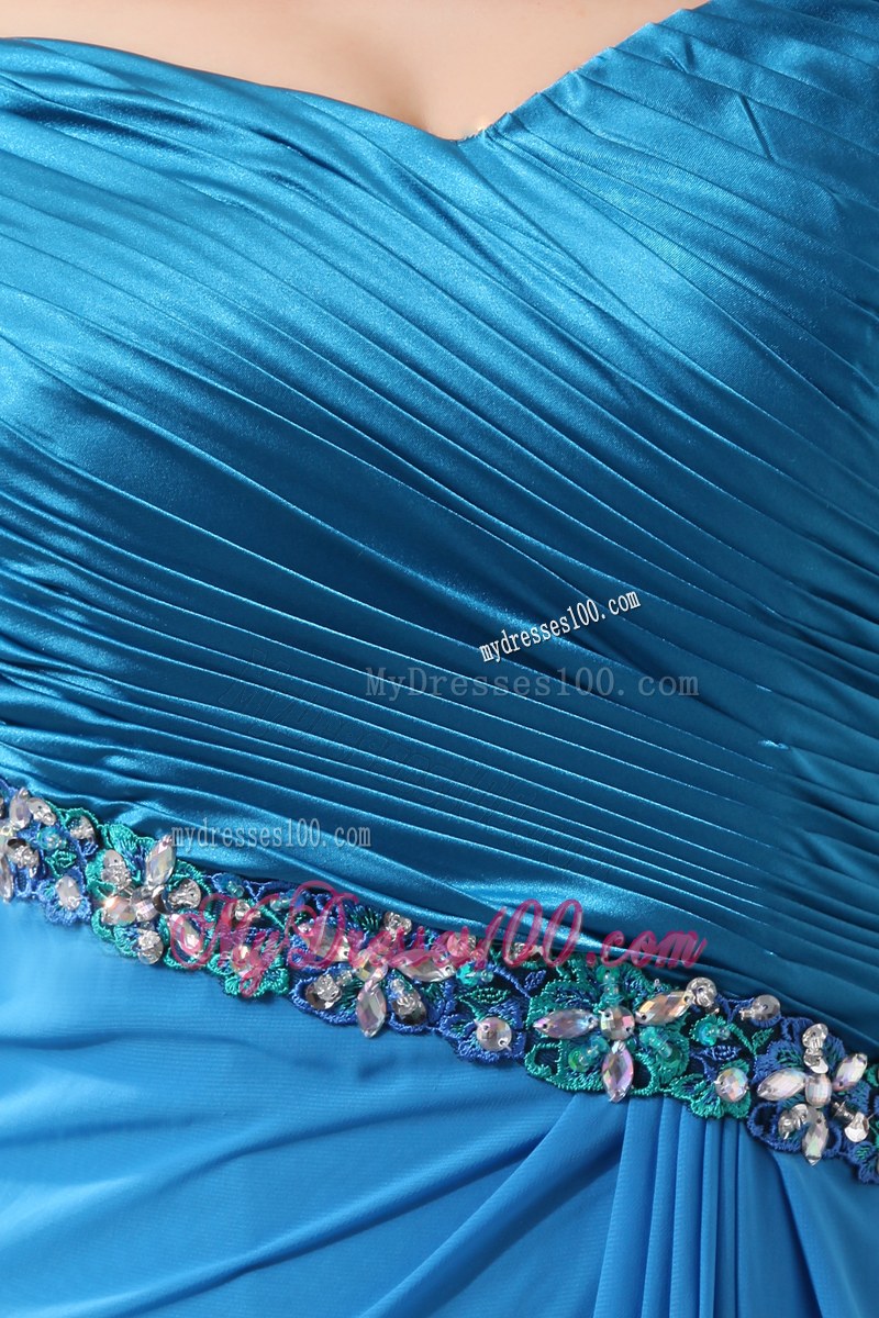 Sexy Sky Blue Column off the Shoulder Beading Mother of the Bride Dress Ankle-length