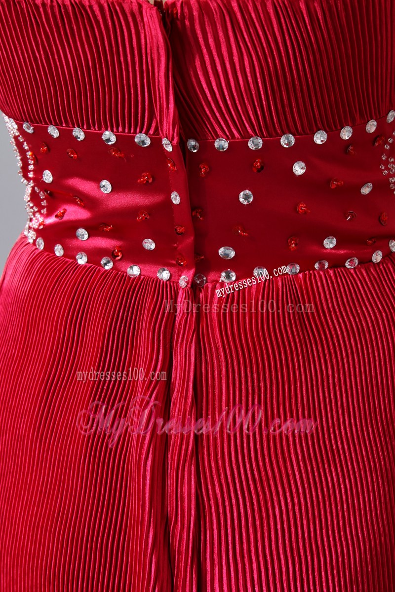 Cute Wine Red Sweetheart Beading Wedding Guest Dress Knee-length Special Fabric